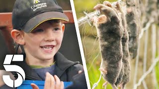 Younger Brother Learns How To Catch Moles  Our Yorkshire Farm  Channel 5 [upl. by Hizar]