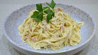 Easy Cheesy Creamy Spaghetti Carbonara NonTraditional [upl. by Frannie]