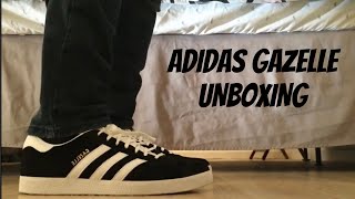 Adidas Gazelle BlackWhite  Unboxing  On Feet 2020 [upl. by Heidie]