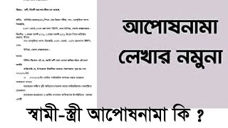 আপোষনামা কি ভাবে লেখবেন আপোষনামা কি  আপোষনামা লেখার নিয়ম। [upl. by Malsi]