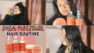 HOW TO USE SHEA MOISTURE PRODUCTS  SHEA MOISTURE HAIR ROUTINE  SHEA MOISTURE HONEST REVIEW [upl. by Ahsinac]