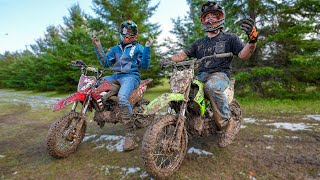 Pit Bike Race in the Muddiest Conditions [upl. by Neeoma]