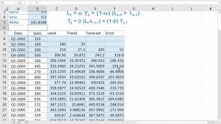 How to do Holts Method in Excel [upl. by Juliane]