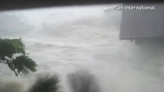 Dramatic footage Moment Typhoon Haiyan washes away Philippines house [upl. by Vas300]