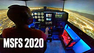 Microsoft Flight Simulator 2020  Cessna 172 Home Cockpit Night Landing  Home Sim Pilot  Lofi [upl. by Yrdnal341]