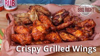 Crispy Grilled Wings on Weber  HowToBBQRight [upl. by Voe]