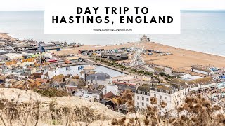 DAY TRIP TO HASTINGS ENGLAND  Hastings Old Town  Hastings Beach  Twittens  Hastings Castle [upl. by Lodie]