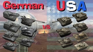 WOT Blitz Germany vs USA  Tier 10 Face Off [upl. by Zea]