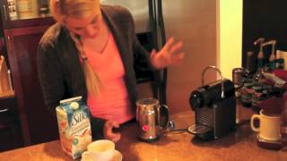 Nespresso Aeroccino Plus Frother Review Frothing Almond Milk [upl. by Ilrak]