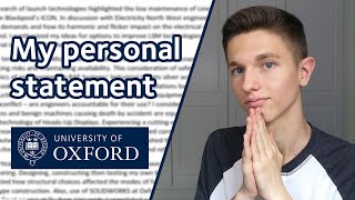 MY PERSONAL STATEMENT EXPLAINED  Oxford Engineering Student [upl. by Idel]