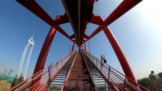 Silver Bullet Roller Coaster POV Knotts Berry Farm [upl. by Aleydis]