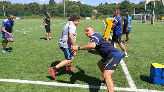 TACKLE TECHNIQUE in rugby league with Barry Eaton and Chev Walker Leeds Rhinos [upl. by Yessak201]